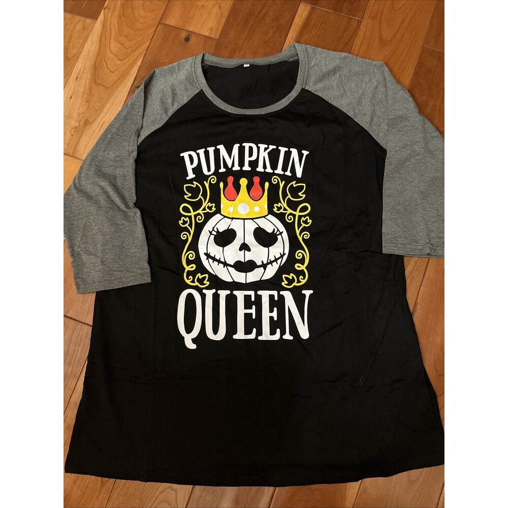 Women’s Halloween shirt Top Tshirt Pumpkin Skeleton Queen Size XL NEW